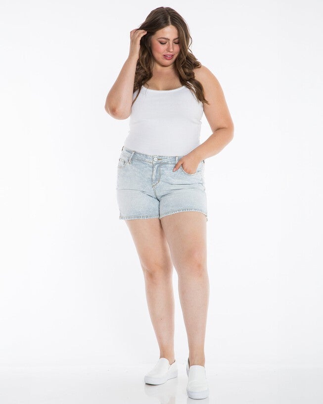 Side Vent Shorts - Denim Stripes, DENIM STRIPES / Light Blue, hi-res image number 0