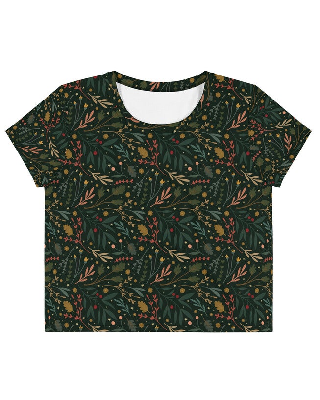 Festive Flora Crop Tee, , alternate image number null