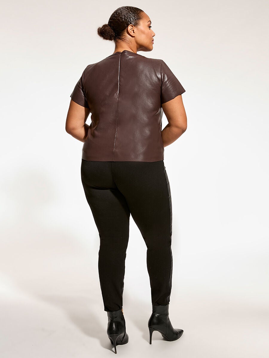 New Guard Recycled Leather Tee, Mahogany / Brown, alternate image number 3