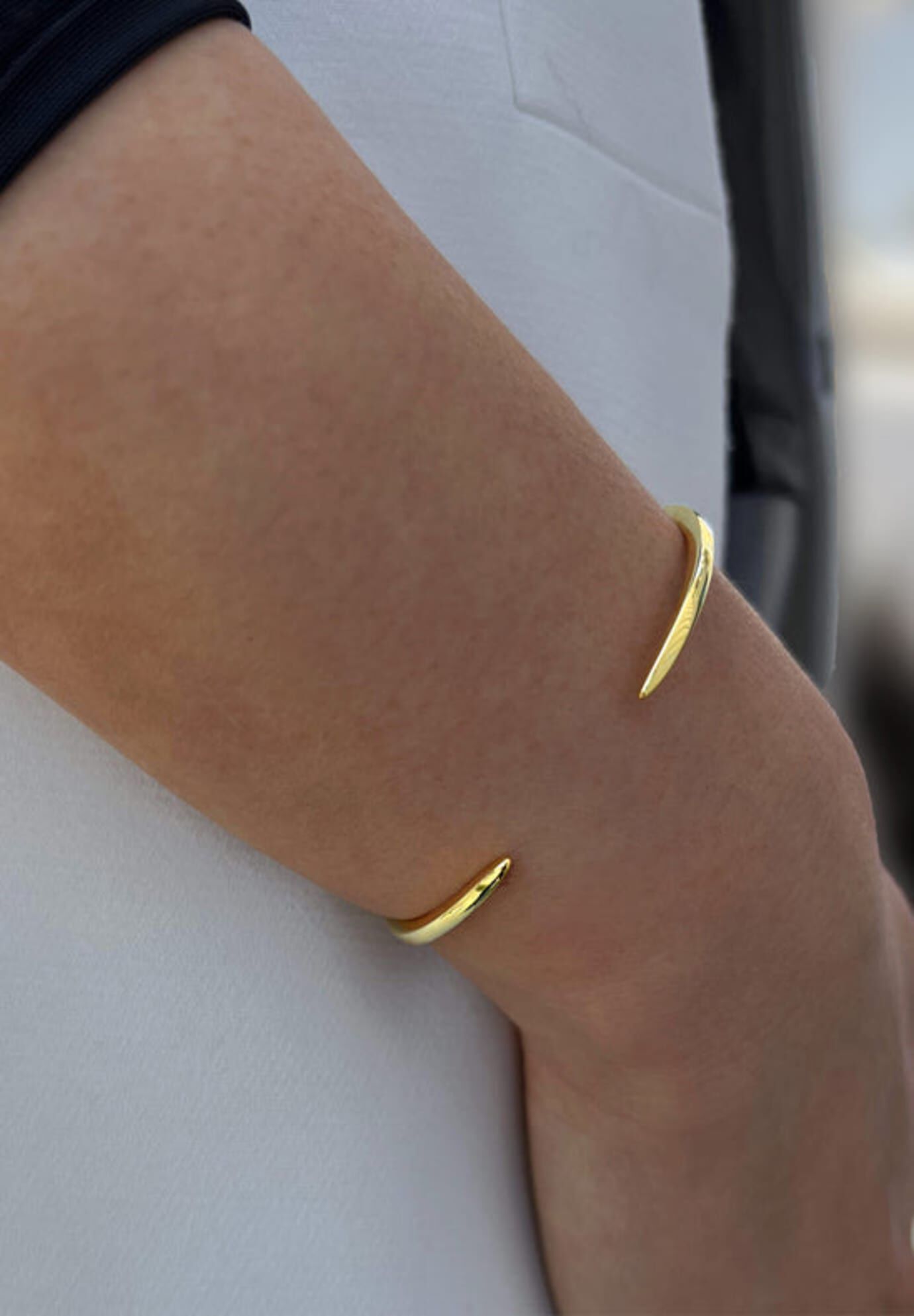 SUCCESS 2-Way Convertible Stacking Cuff Bracelet, Gold / Gold, alternate image number 2