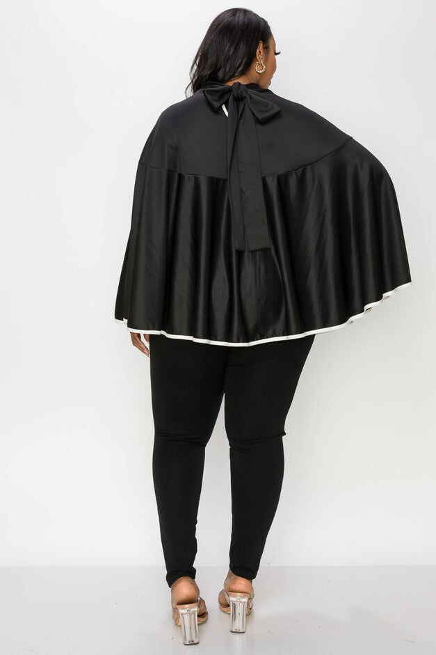 LISA CAPE PONCHO, Black / Black, alternate image number 3