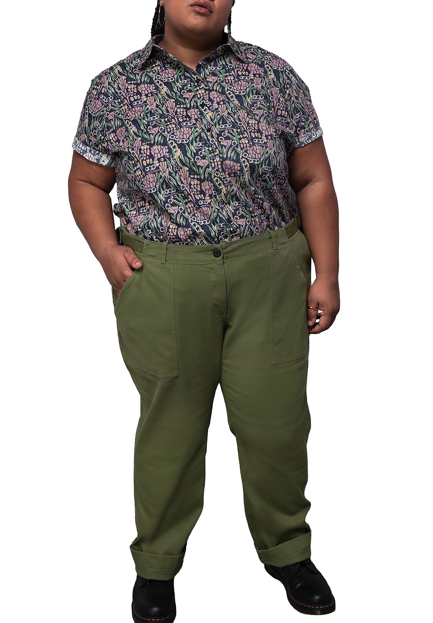 The Essential Denim Utility Pant, MOSS GREEN / Forest Green, alternate image number 4