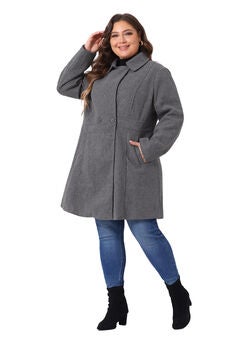 WINTER NOTCHED LAPEL SINGLE BREASTED LONG COAT
