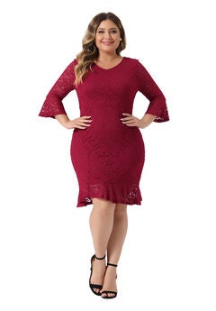 Ruffle Sleeves Cocktail Bodycon Dress