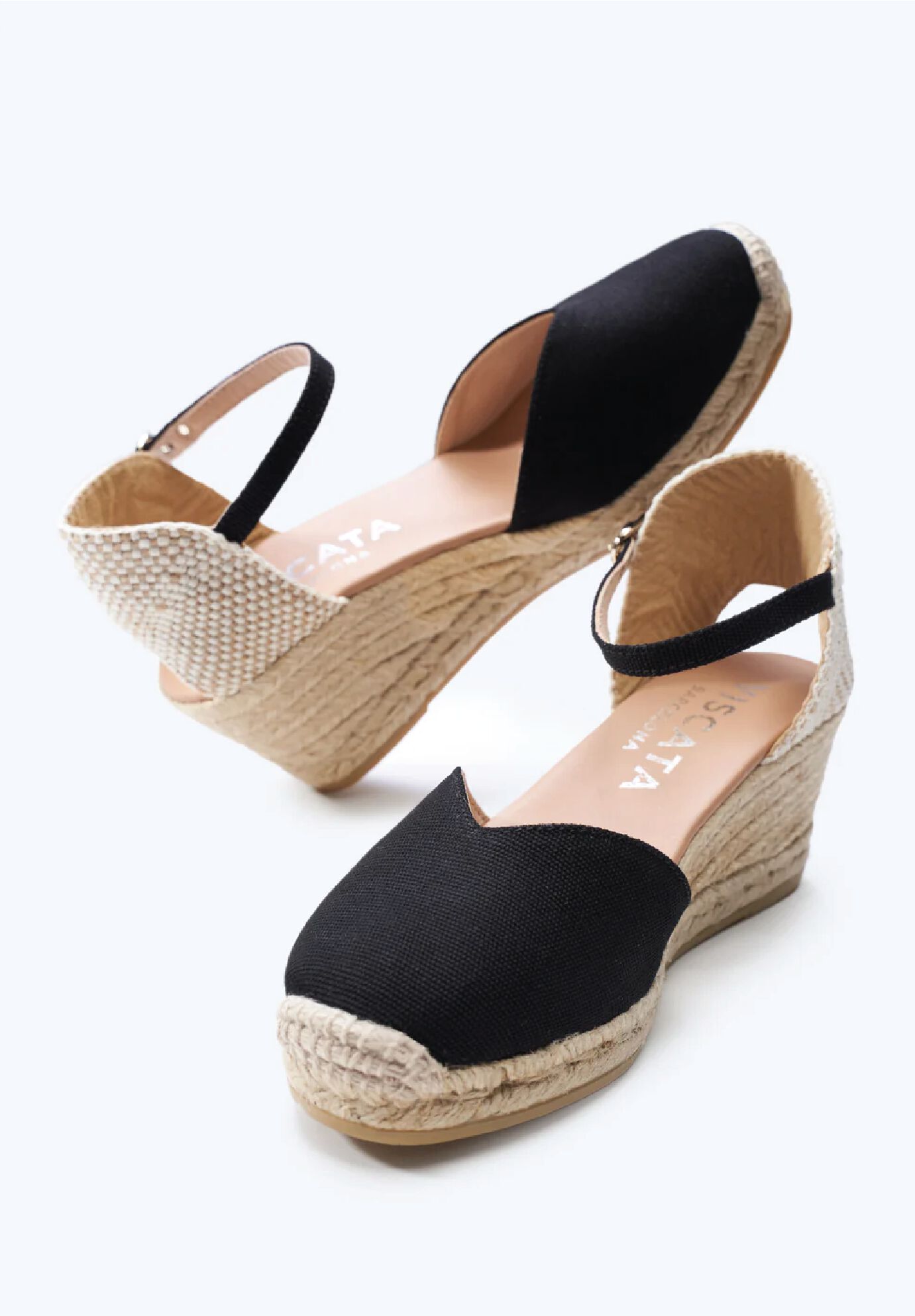 Reus Canvas Espadrille Wedges, Black / Black, alternate image number 1