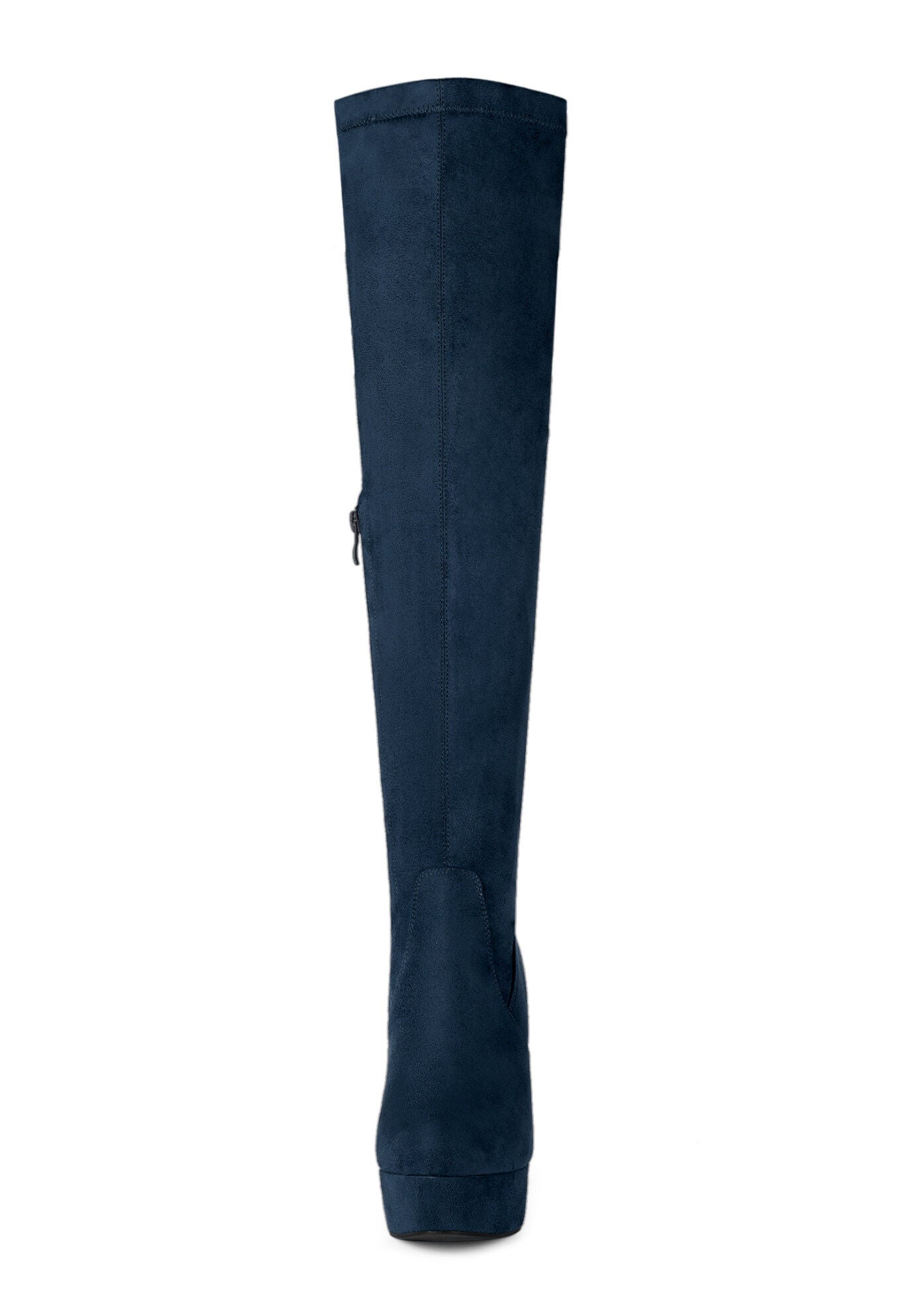 PLATFORM BLOCK HEEL OVER KNEE HIGH BOOTS, Navy Blue / Navy, alternate image number 2