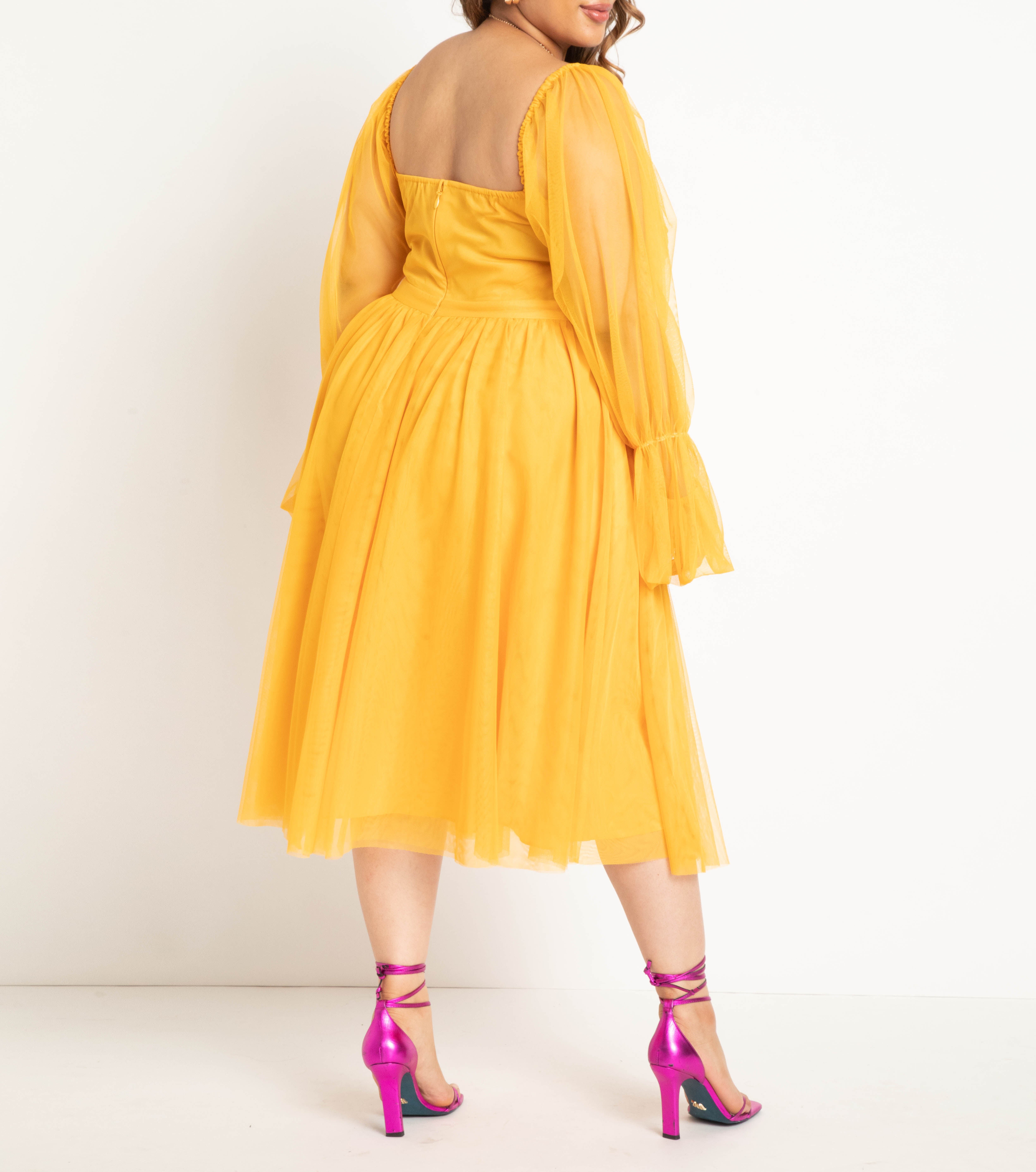 Tiered Puff Sleeve Dress, , alternate image number 5