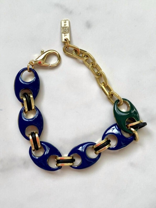 AMHERST REVERSIBLE BRACELET IN NAVY/FOREST GREEN, , alternate image number null