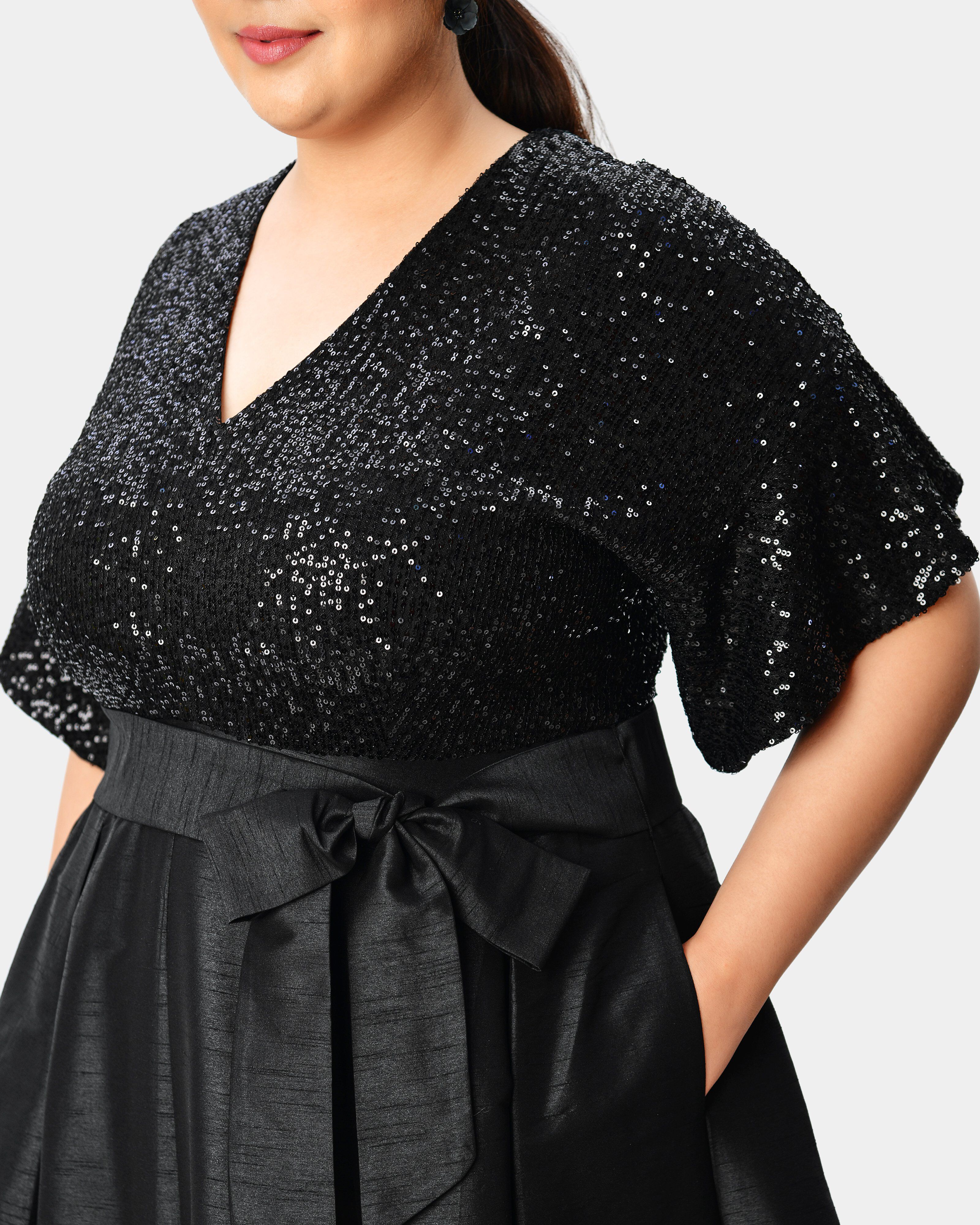 tulle festival dress Ayden Long Sleeve Velvet Sequin Mini Dress main image 0
