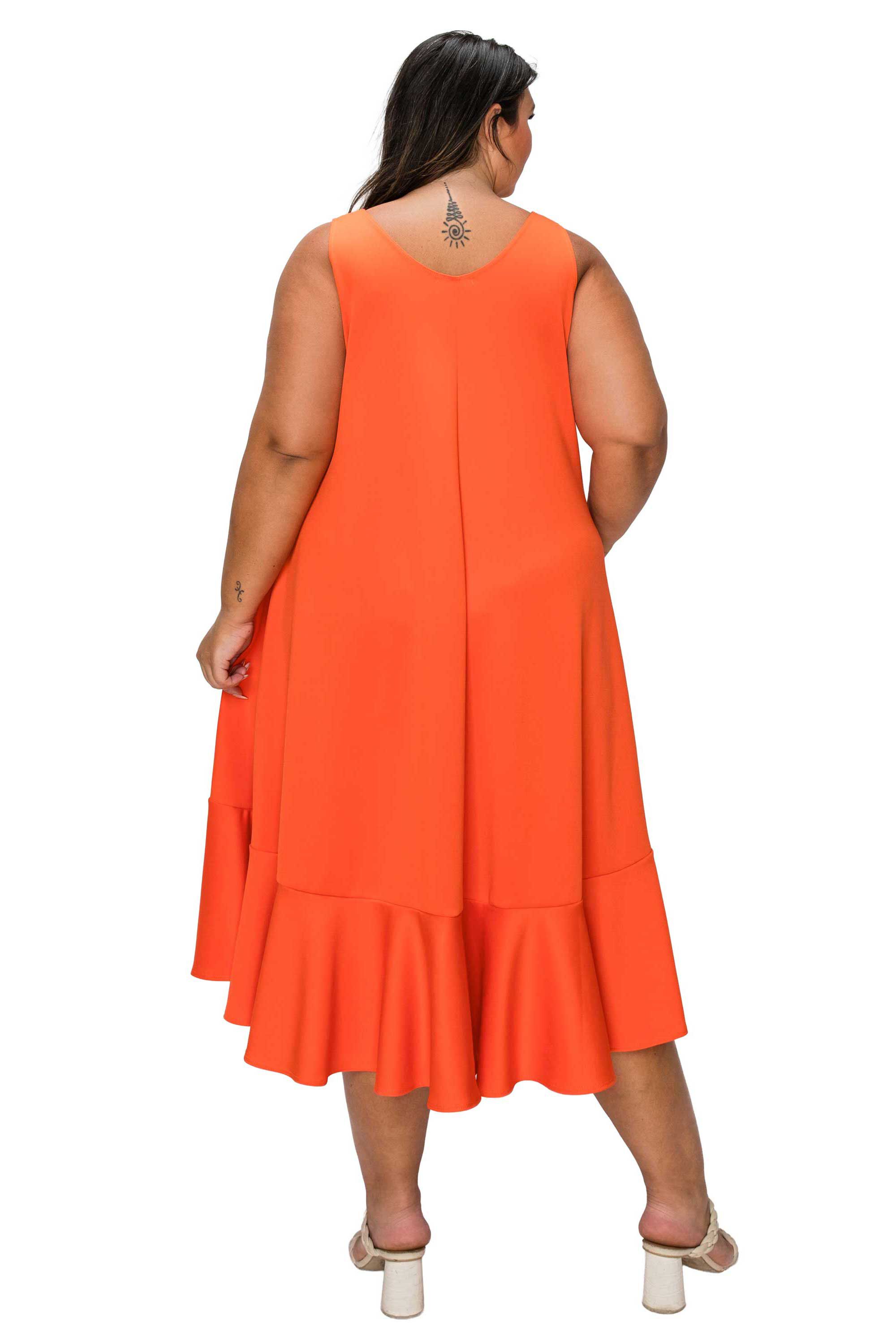 Simone Sleeveless Pocket Flare Dress, Orange / Orange, alternate image number 2