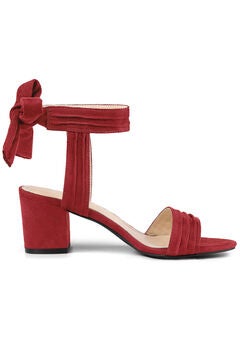 Open Toe Ankle Tie Back Block Heels Sandals