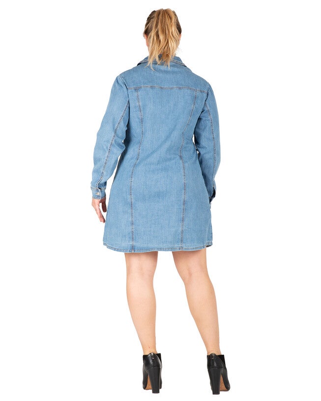 Ally Women's Full Sleeve Denim Shirt Dress, , alternate image number 5