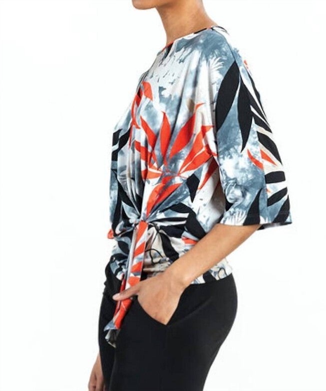 LEAF SCATTER SIDE TIE TOP IN MULTI, , alternate image number 4