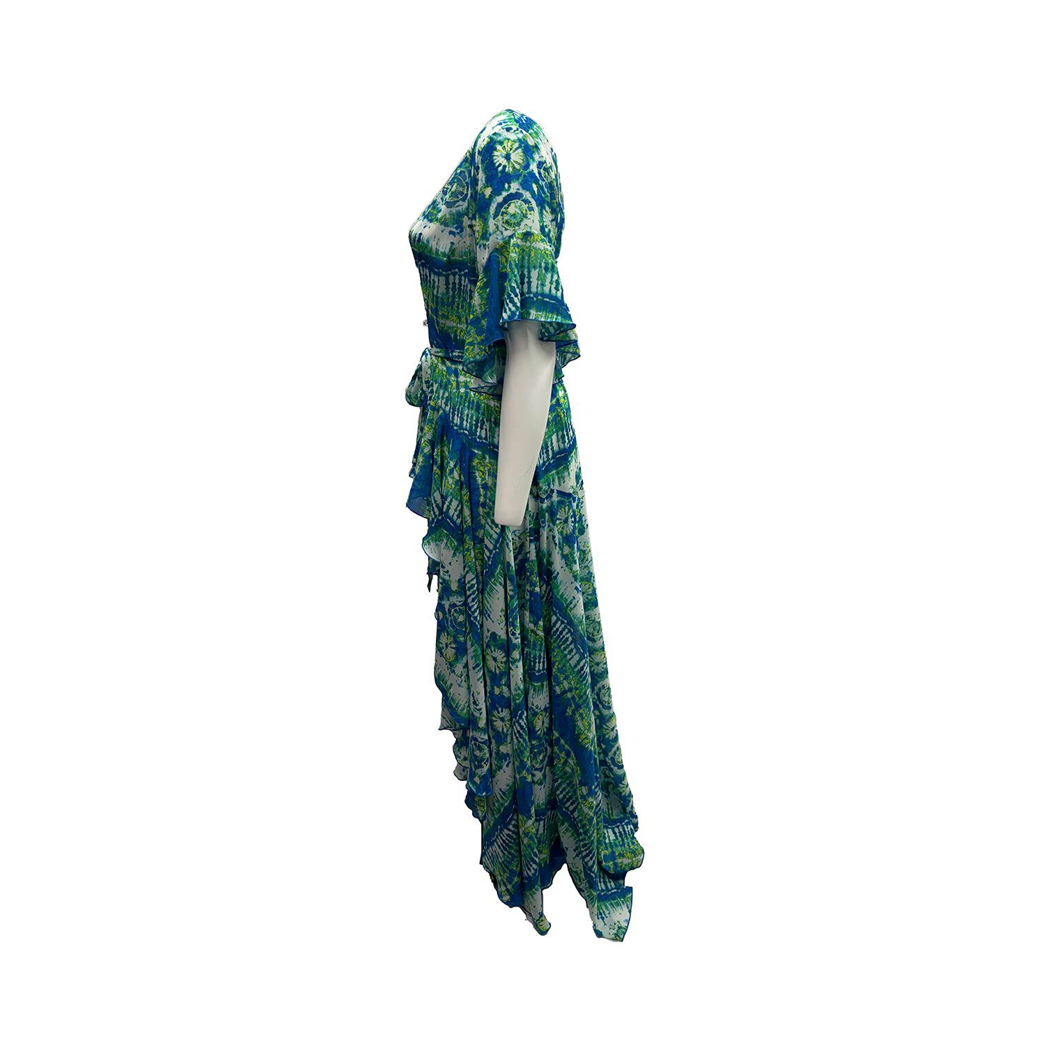 Korinne Standard Kaftan Blue & Green Batik Print, Blue / Azure Blue, alternate image number 2
