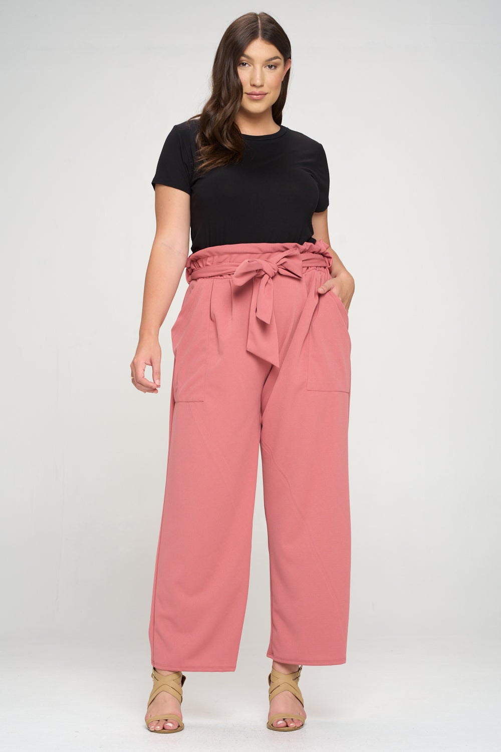 KATHLEEN PAPERBAG PANTS, Cinnamon New / Pink, hi-res image number 0