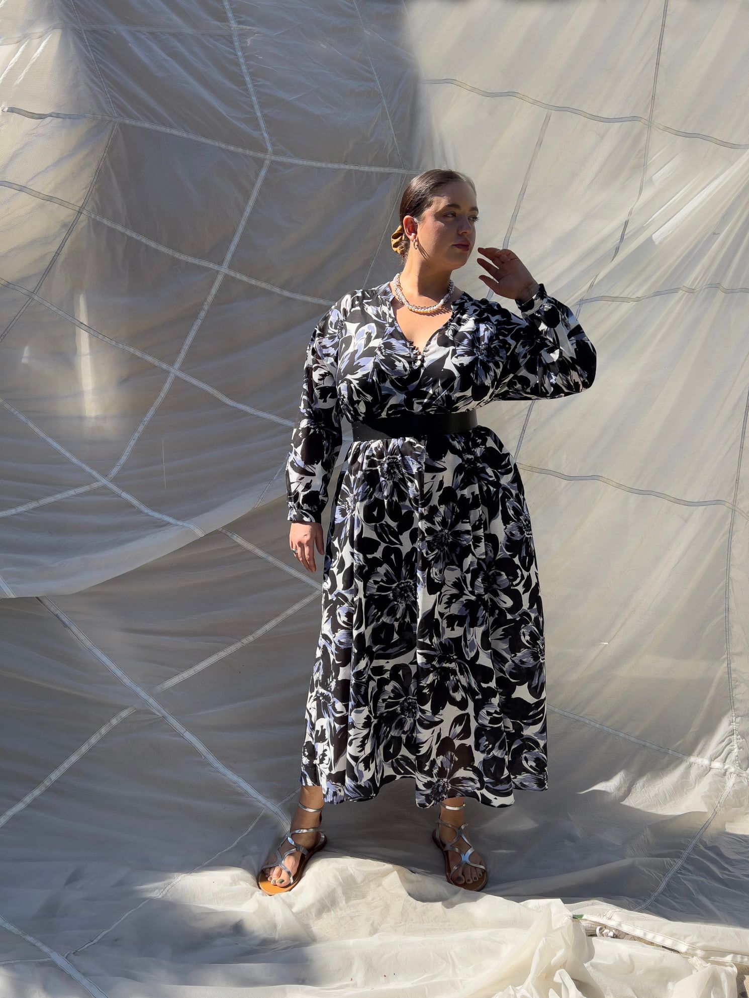 Denni Weekend Dress, Painted floral / Black, alternate image number 3