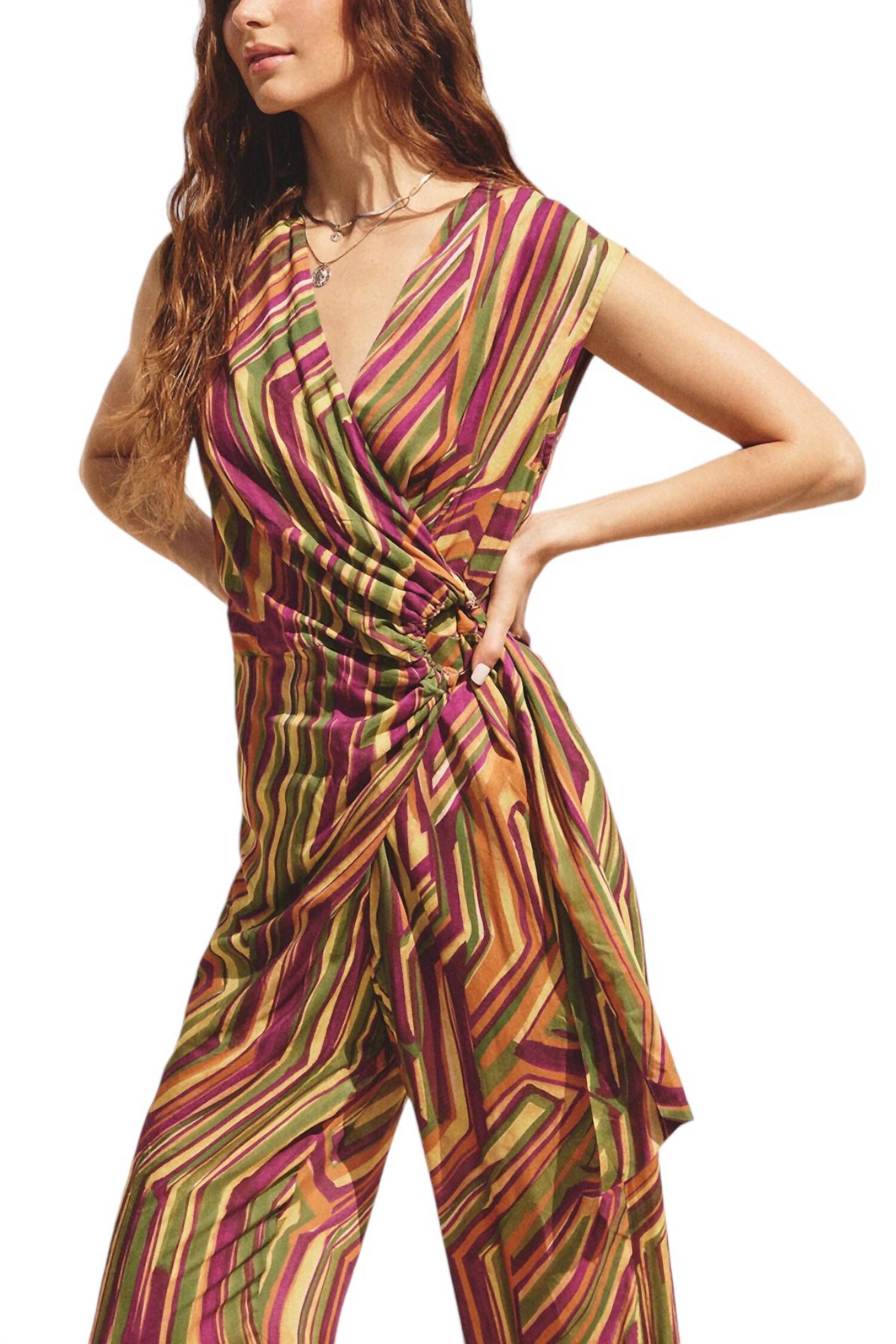 Girls Night Buckle Detail Jumpsuit, Vintage Royale / Navy, alternate image number 3