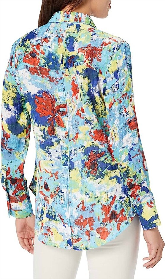 MULTI COLOR BUTTON UP IN MULTI, Multi / Light Blue, alternate image number null