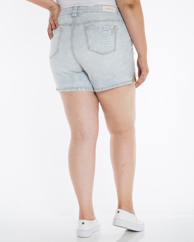 Side Vent Shorts - Denim Stripes, DENIM STRIPES / Light Blue, alternate image number 1
