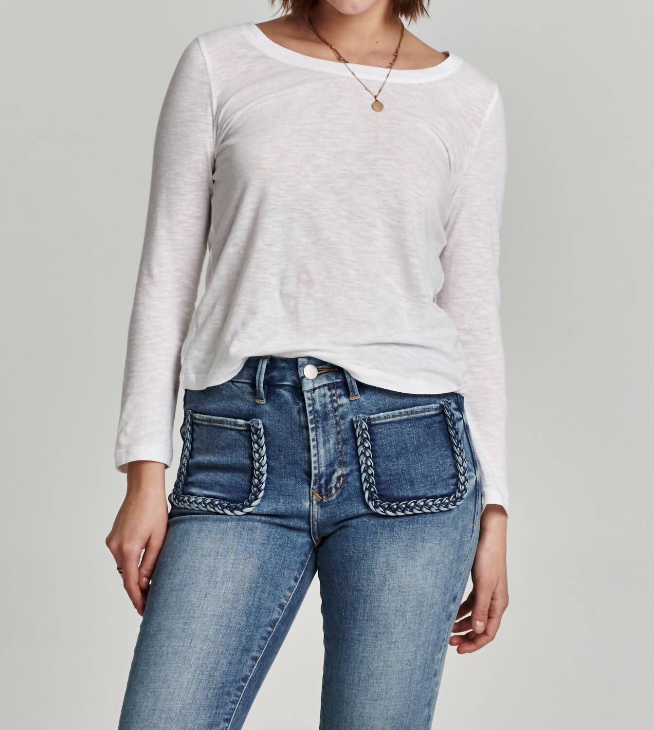 CASSIE LONG SLEEVE TOP IN WHITE, White / White, hi-res image number 0