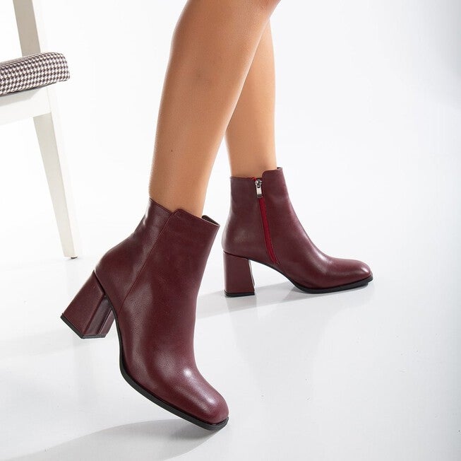 NADINE - BURGUNDY ANKLE BOOTS, BURGUNDY / Burgundy, alternate image number 3