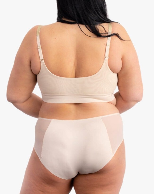 Soft Bra with Mesh, Smoke Grey / Cream, alternate image number 4