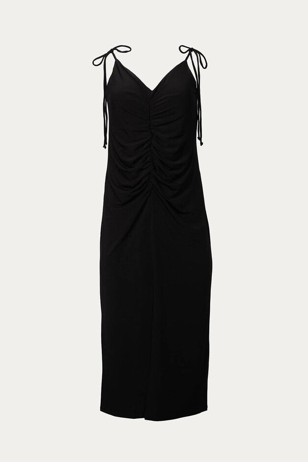 PHILOSOPHY RUCHED CAMI DRESS IN BLACK, Black / Black, hi-res image number null