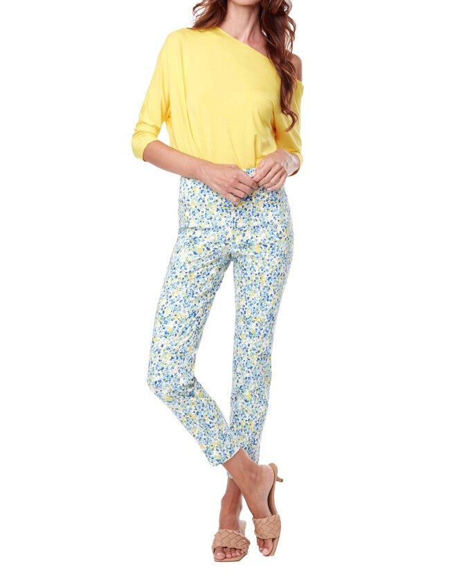 SPECKLES PRINT PANT IN BLUE/YELLOW, BlueYellow / Yellow, hi-res image number null