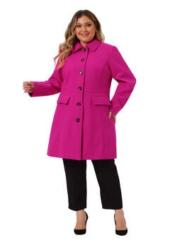 Plus Size Pink Coat For Women
