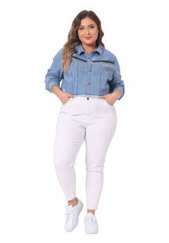 FRAYED HEM TASSEL BUTTON JEANS CROPPED DENIM JACKET