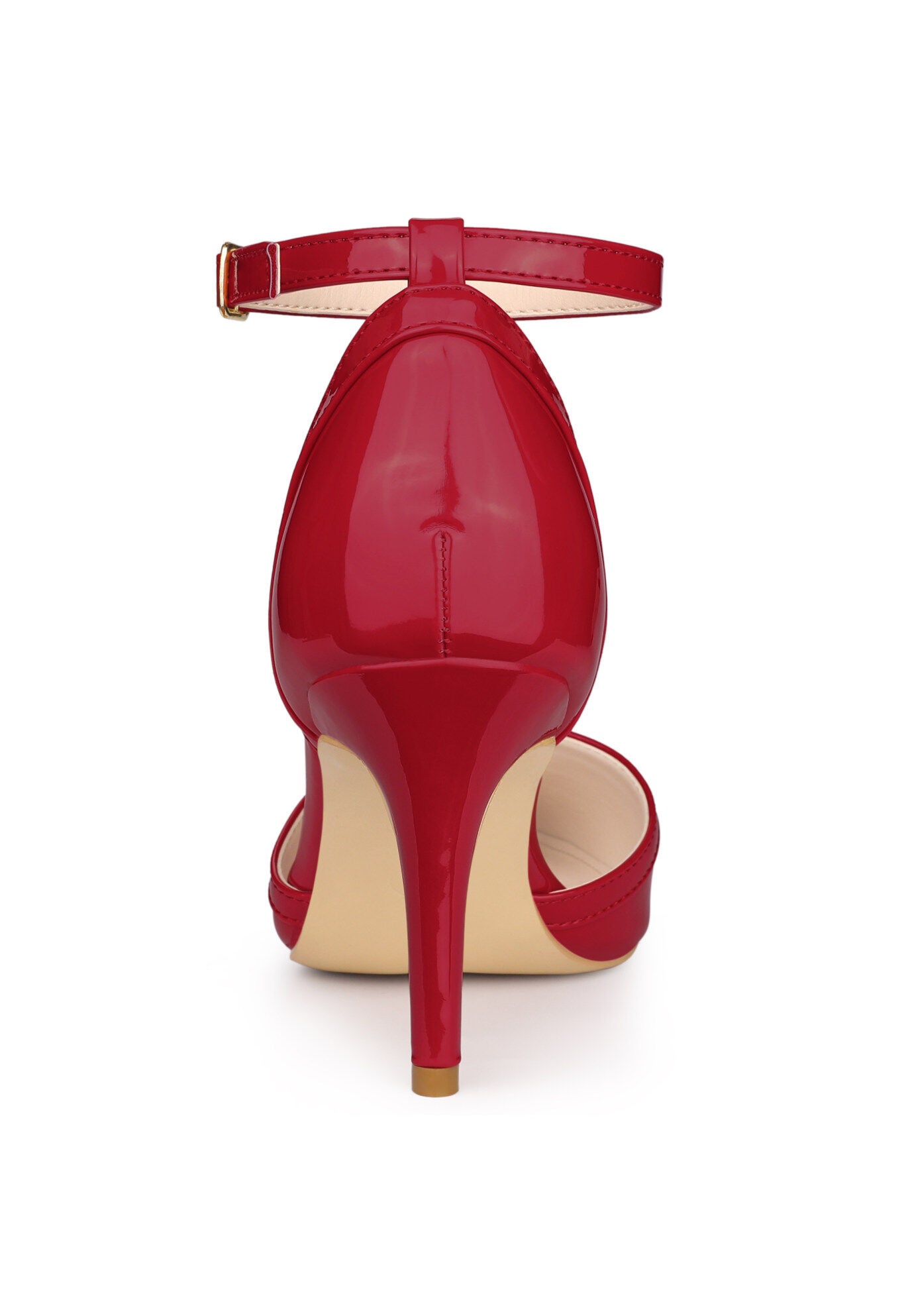 Pointed Toe Stiletto High Heel Pumps Evening Dress Shoes, Red / Red, alternate image number 3