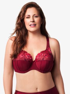 Glamour Embroidery Underwire Bra, Burgundy / Burgundy, hi-res image number 0