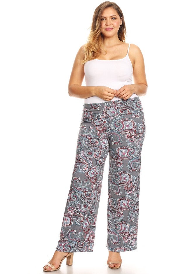 Paisley Printed Palazzo Pants, , alternate image number null