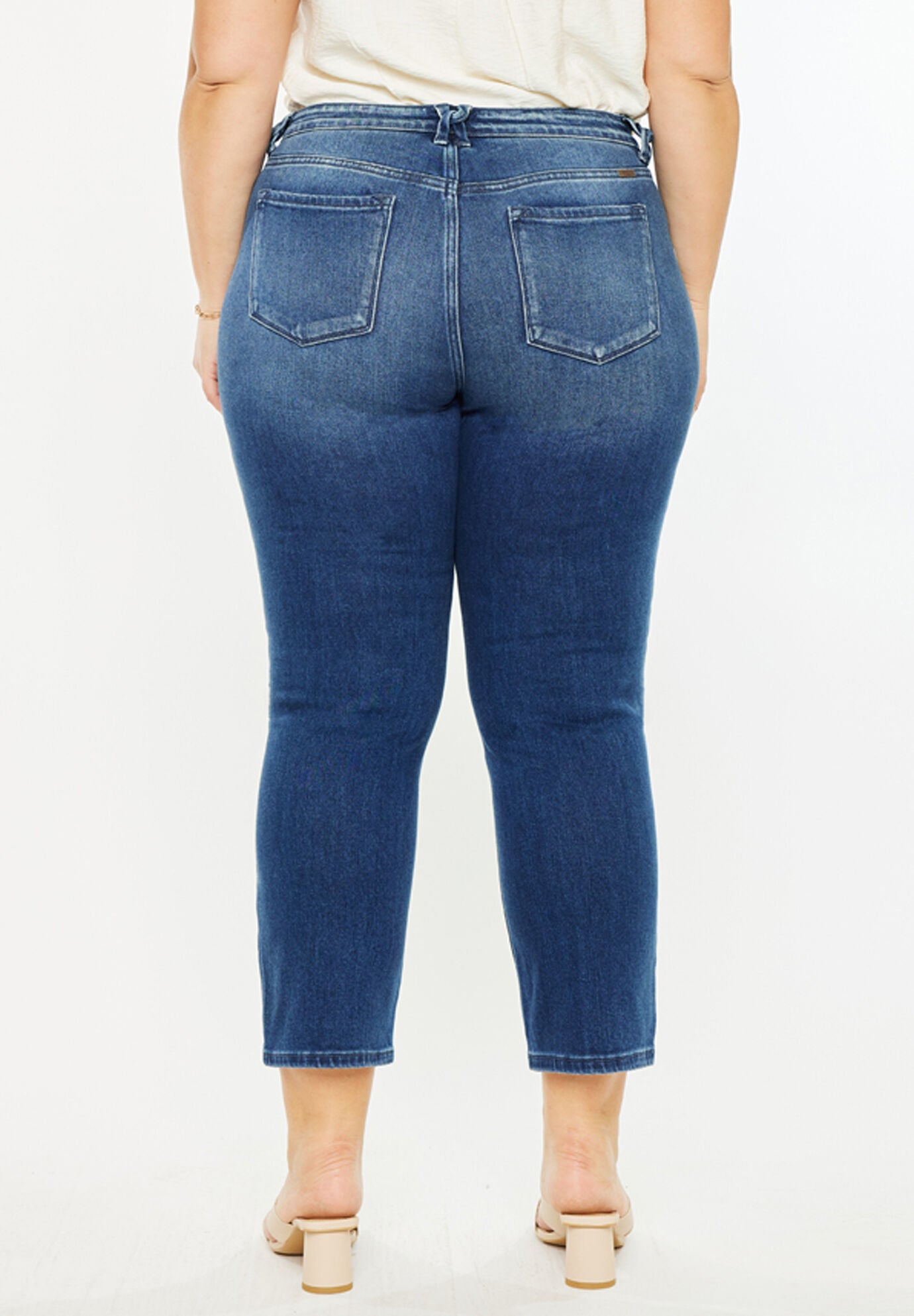 Candice Mid Rise Slim Straight (Plus Size), Dark Wash / Dark Wash, alternate image number 5