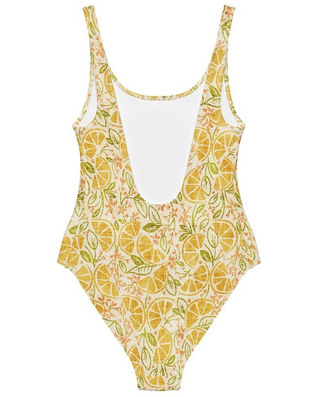 Vintage Citrus One-Piece Swimsuit, YellowOrange Multi / Yellow, alternate image number 2