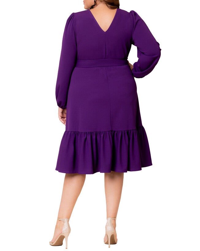 PORTIA LONG SLEEVE DRESS, DEEP VIOLET / Purple, alternate image number 1