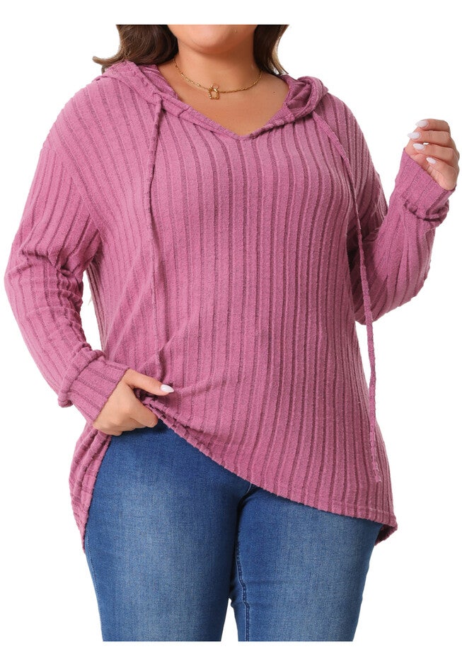Pullover Lightweight Drawstring Sweatshirt Hoodie, Pink / Pink, alternate image number null