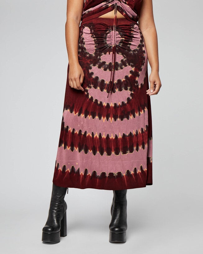 'Arroyo' Skirt, Burnt Red Shibori / Rust, alternate image number null