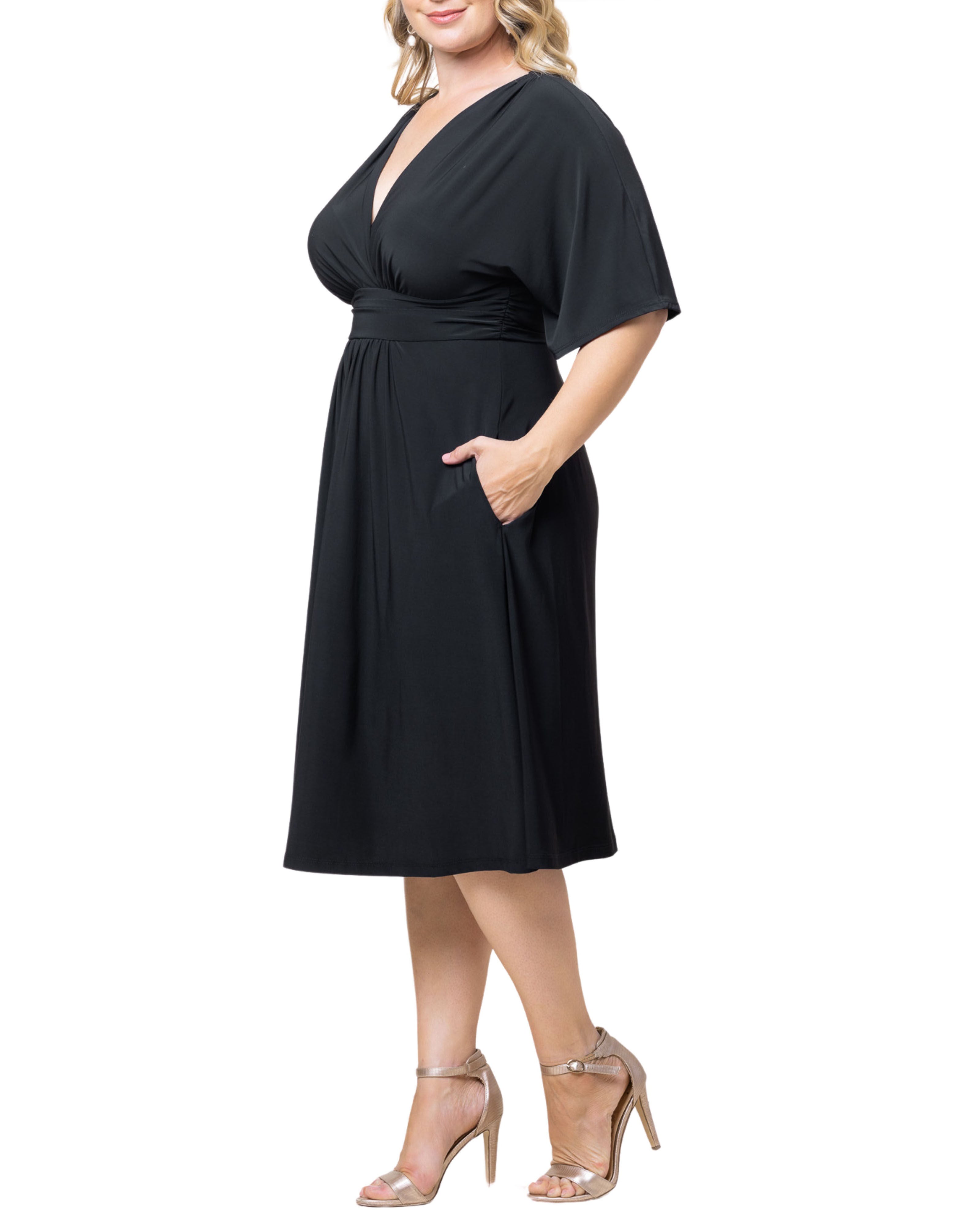 Gia Midi Dress, BLACK NOIR / Black, alternate image number 3