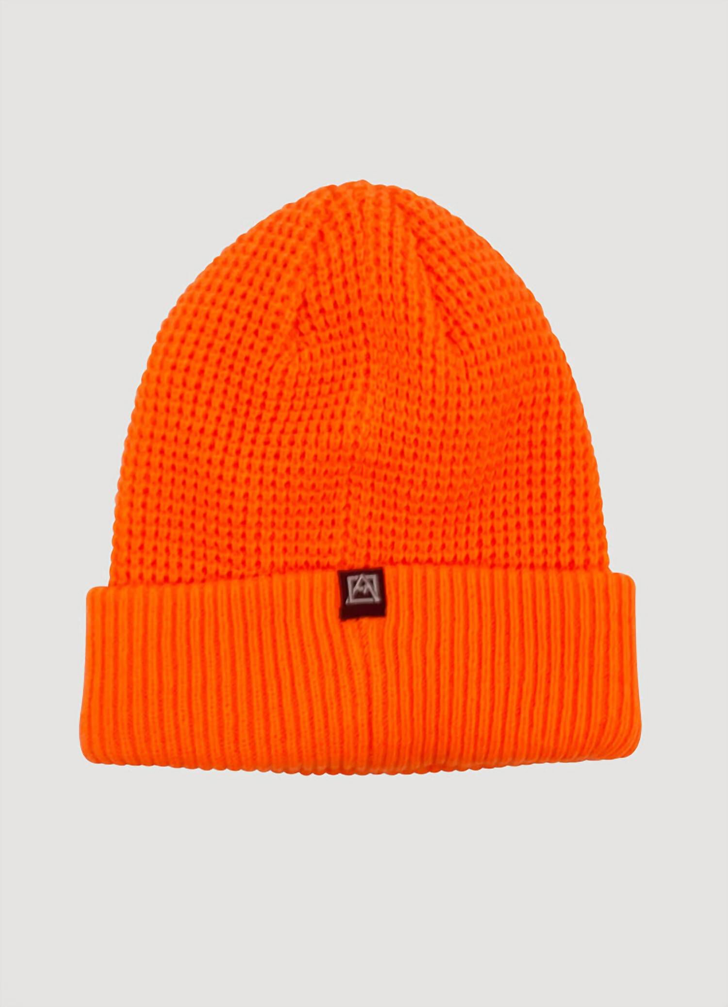 CAMPING WAFFLE KNIT CUFFED BEANIE IN ORANGE, , alternate image number 2