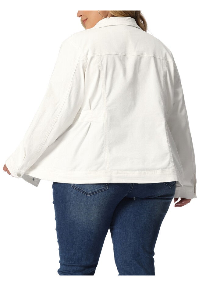CLASSIC WASHED FRONT JEAN DENIM JACKET, White / White, alternate image number 4