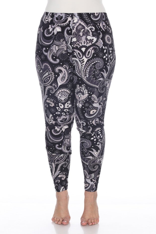 Printed Paisley Leggings, , alternate image number 3