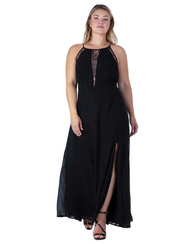 Women's Lace Detailed Sleeveless Maxi Dress, , alternate image number 8