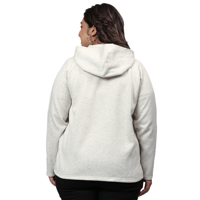 Cream Loose Fit Buttoned Sweatshirt, , alternate image number null
