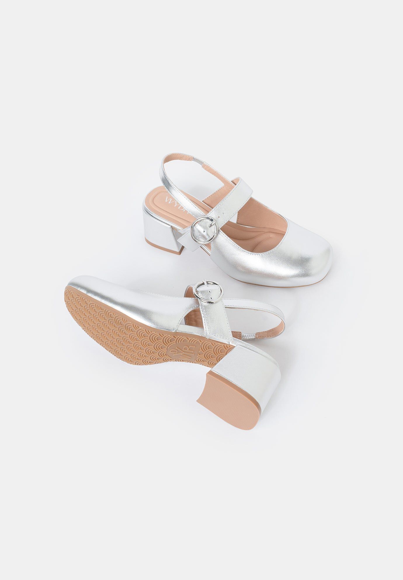 Amber Slingback Mary Jane, Metallic Silver / Silver, alternate image number 3