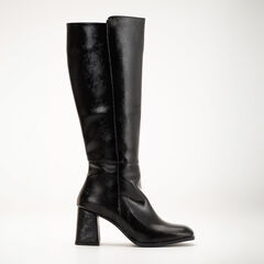 ADELE - BLACK PATENT KNEE HIGH BOOTS