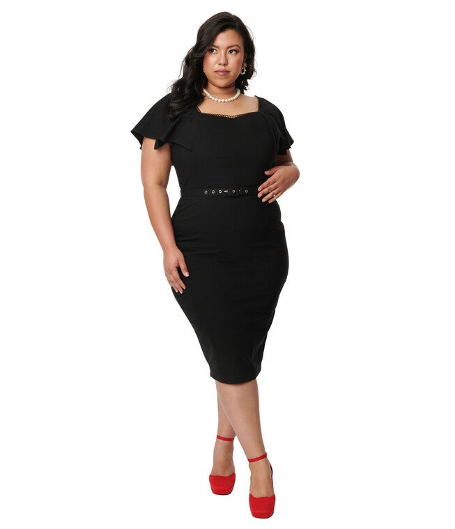 Unique Vintage Ivory & Gold Brocade Swing Dress, Black / Black, hi-res image number null