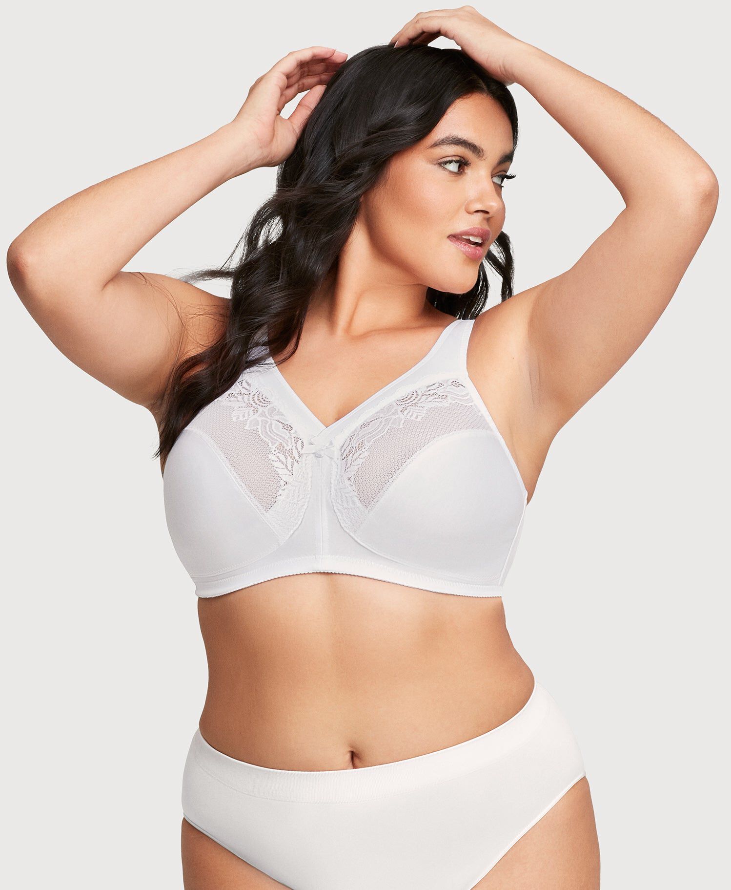 MagicLift Minimizer Bra, White / White, alternate image number 2