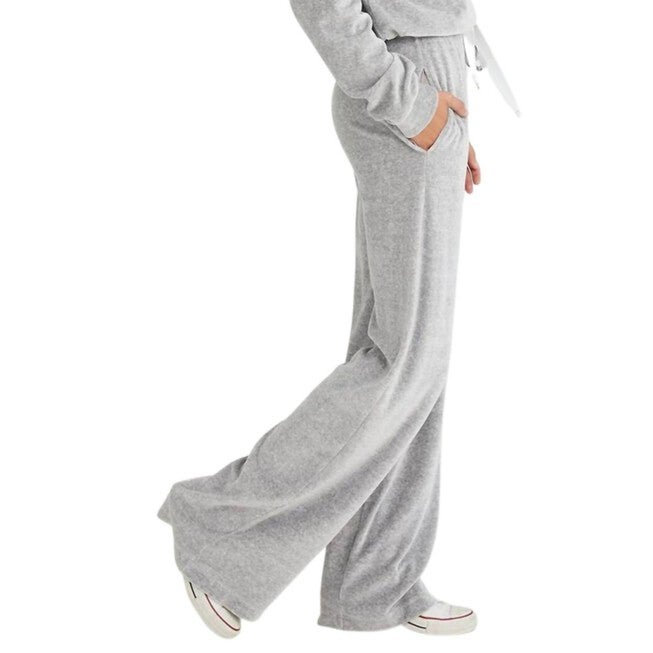 EASY WIDE LEG TRACK PANTS IN GREY, Grey / Cool Gray, alternate image number null