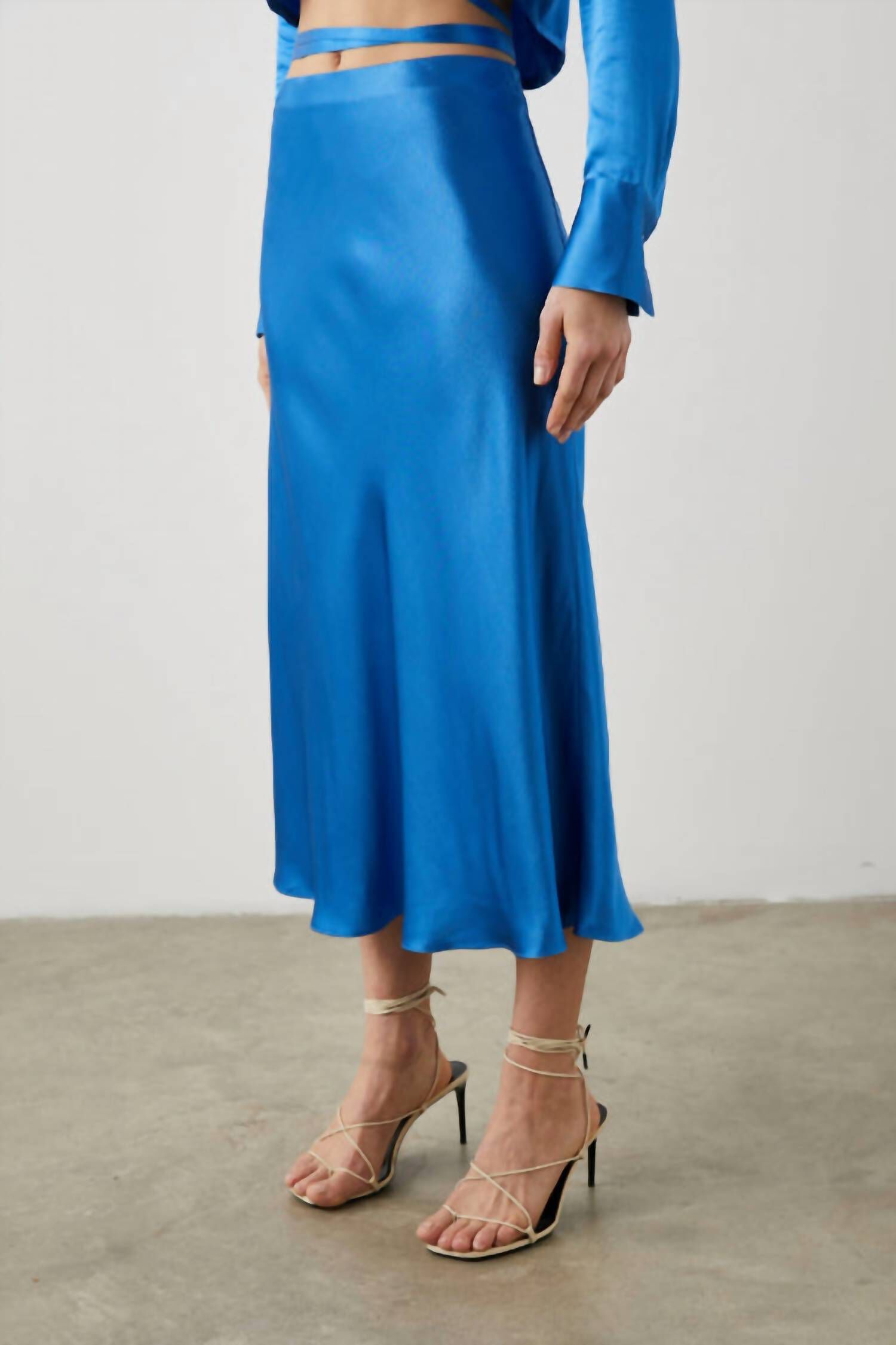 ANYA SKIRT IN COBALT, Cobalt / Light Blue, alternate image number 3